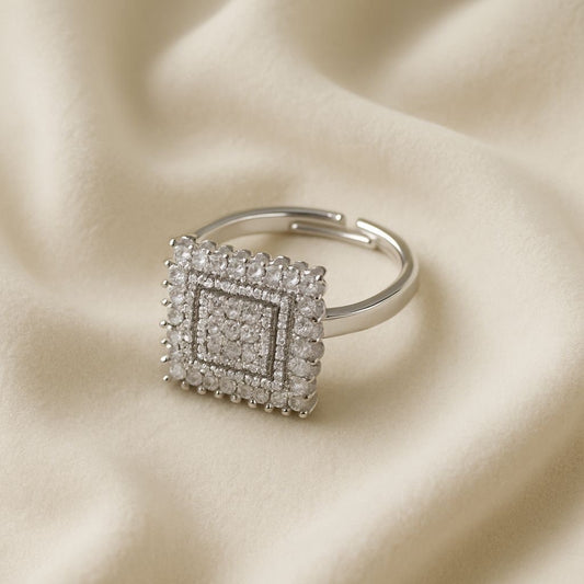Diamond Prism Silver Ring
